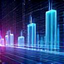 A dashboard with glowing data visualizations and charts, depicting real-time dApp performance metrics.