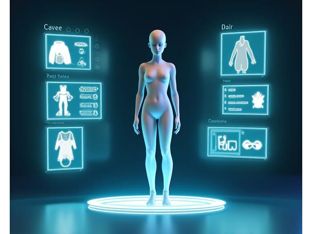 User interface for a highly customizable 3D avatar with multiple options for clothing, hair, and accessories