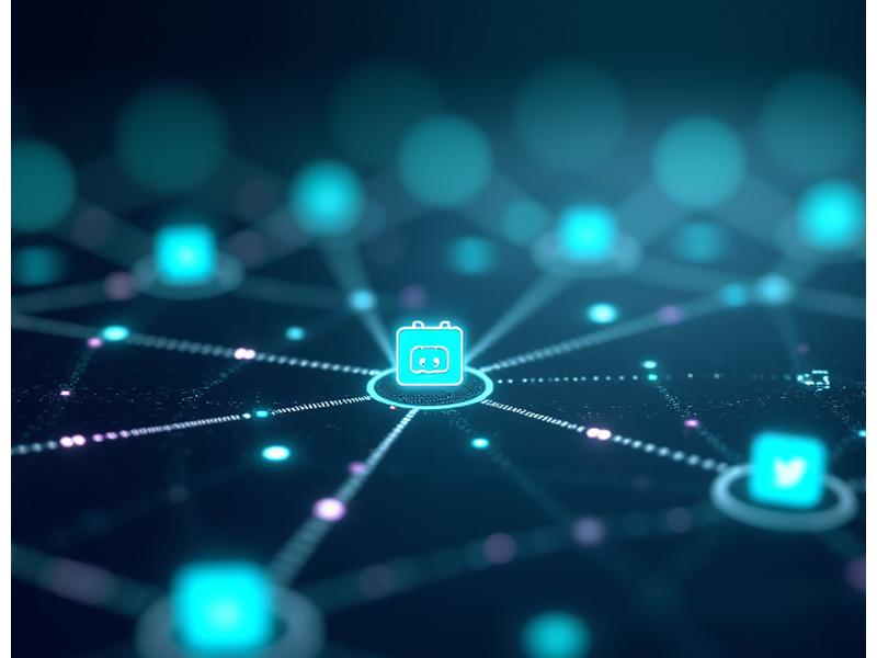 Abstract graphic representing interconnected community platforms like Discord, Twitter, and Telegram